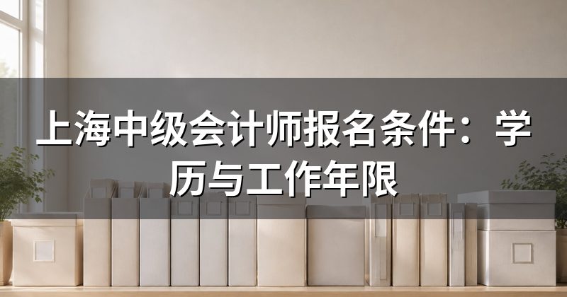 上海中级会计师报名条件:学历与工作年限