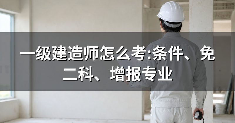一级建造师怎么考:条件、免二科、增报专业