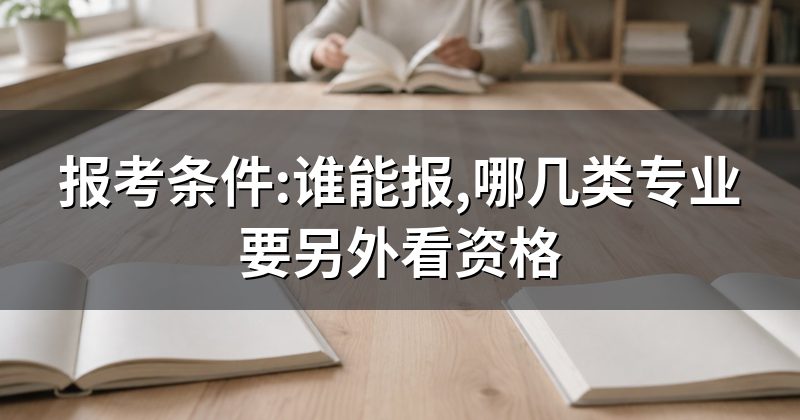 报考条件:谁能报,哪几类专业要另外看资格