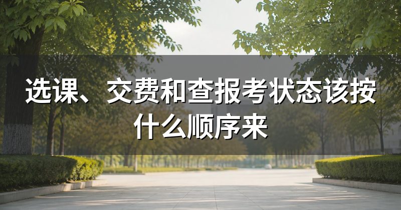 选课、交费和查报考状态该按什么顺序来