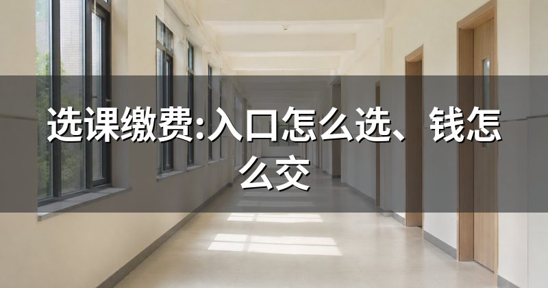 选课缴费:入口怎么选、钱怎么交