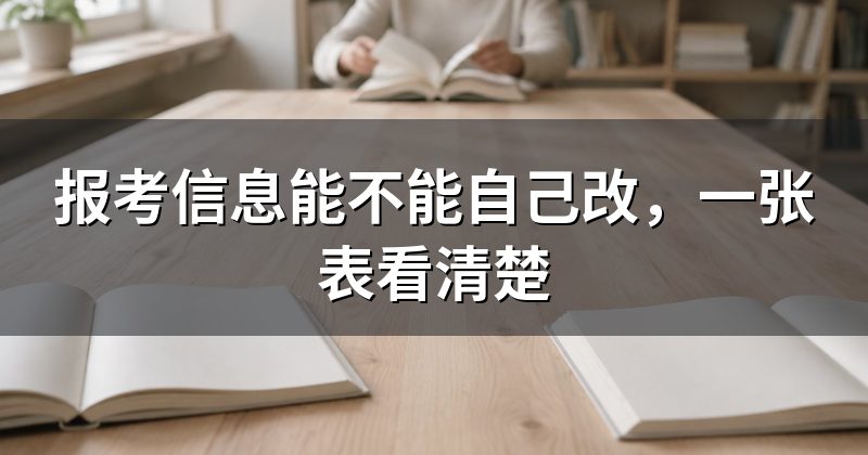 报考信息能不能自己改，一张表看清楚