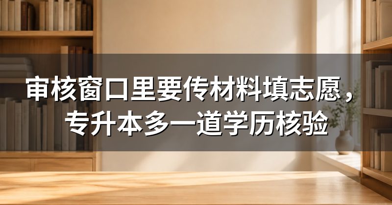 审核窗口里要传材料填志愿,专升本多一道学历核验