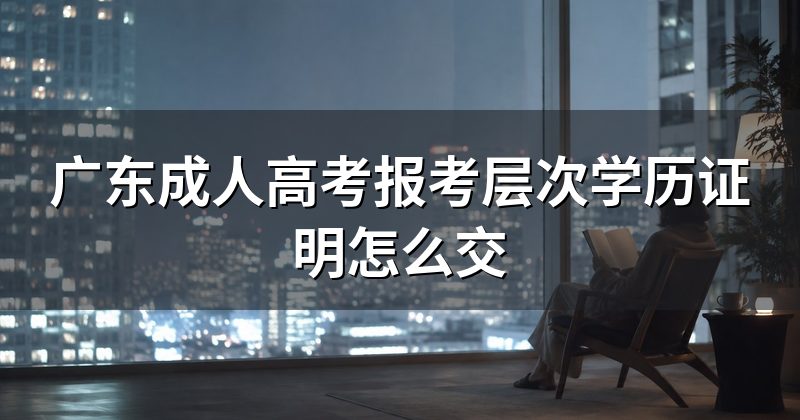 广东成人高考报考层次学历证明怎么交