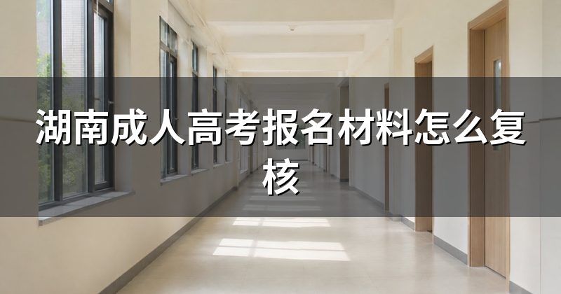 湖南成人高考报名材料怎么复核