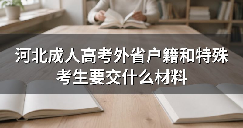 河北成人高考外省户籍和特殊考生要交什么材料