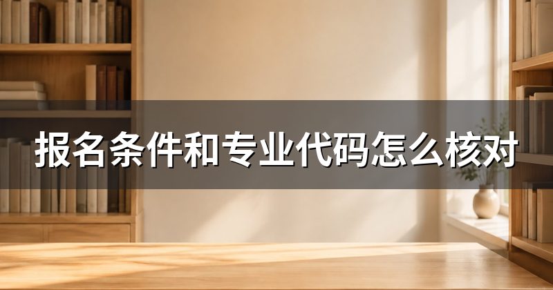 报名条件和专业代码怎么核对