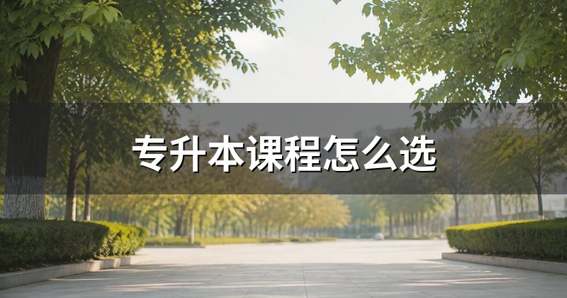 专升本课程怎么选