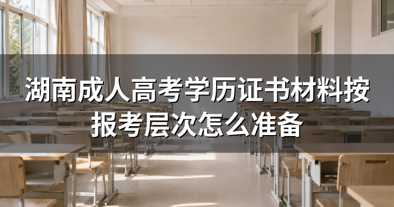 湖南成人高考学历证书材料按报考层次怎么准备