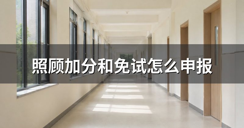 照顾加分和免试怎么申报