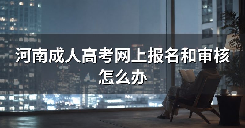 河南成人高考网上报名和审核怎么办