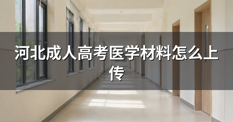 河北成人高考医学材料怎么上传