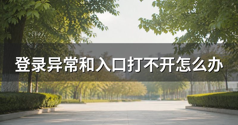 登录异常和入口打不开怎么办