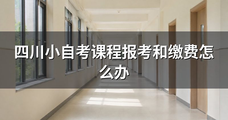 四川小自考课程报考和缴费怎么办