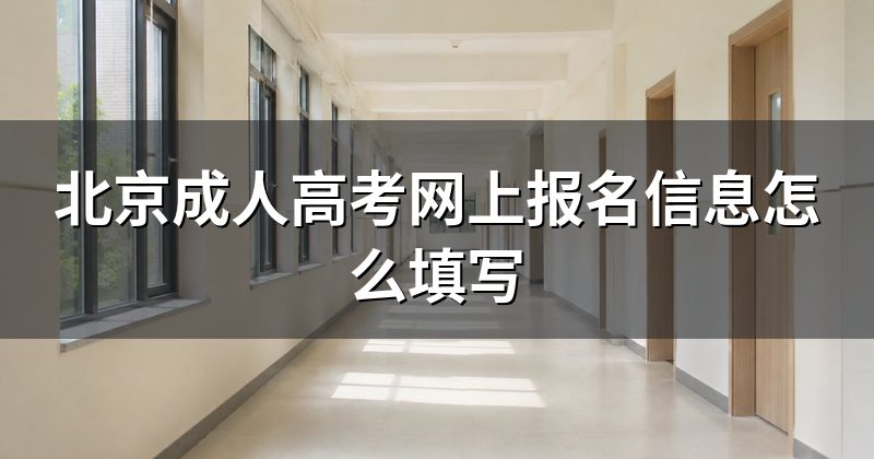 北京成人高考网上报名信息怎么填写