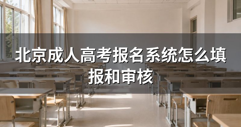 北京成人高考报名系统怎么填报和审核