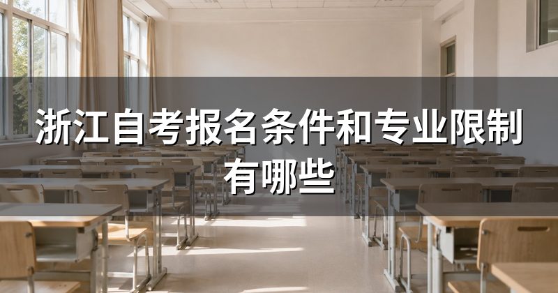 浙江自考报名条件和专业限制有哪些