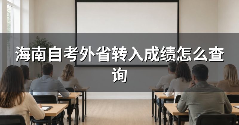 海南自考外省转入成绩怎么查询