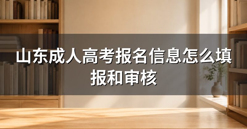 山东成人高考报名信息怎么填报和审核