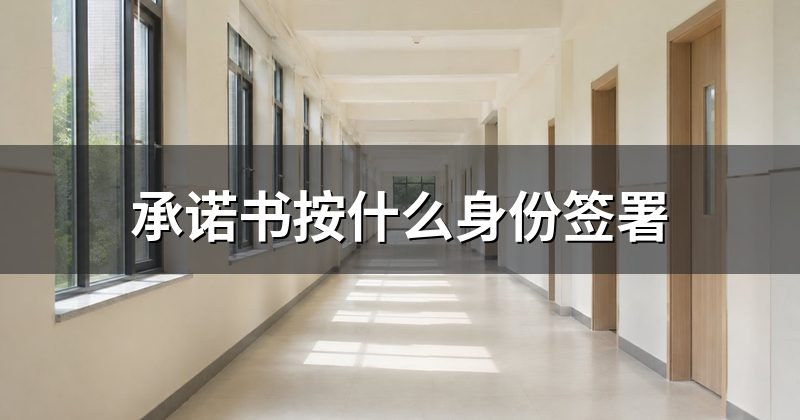 承诺书按什么身份签署