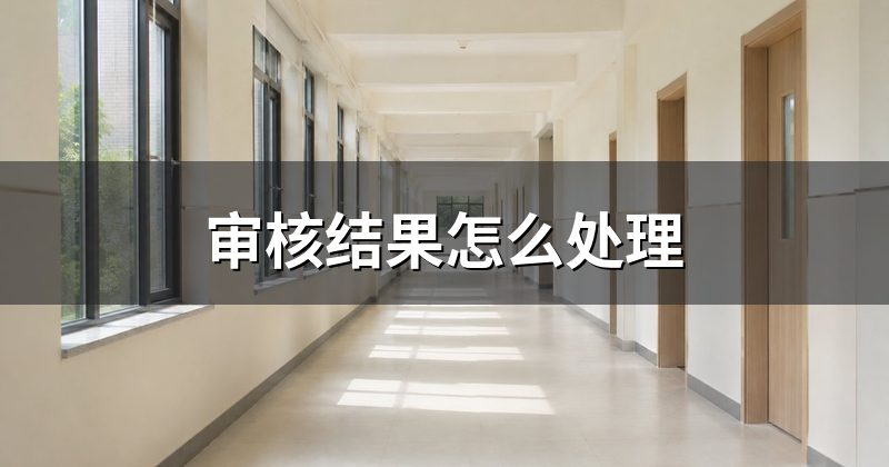 审核结果怎么处理