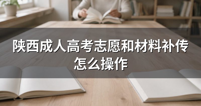 陕西成人高考志愿和材料补传怎么操作