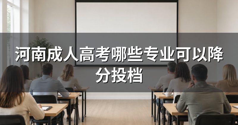 河南成人高考哪些专业可以降分投档