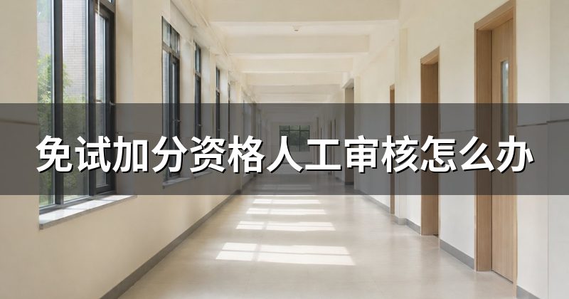免试加分资格人工审核怎么办