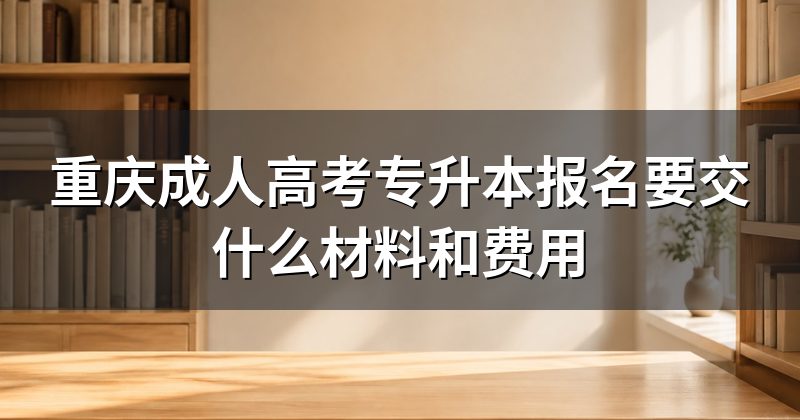 重庆成人高考专升本报名要交什么材料和费用