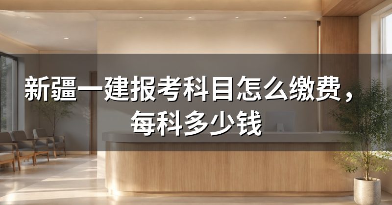 新疆一建报考科目怎么缴费，每科多少钱