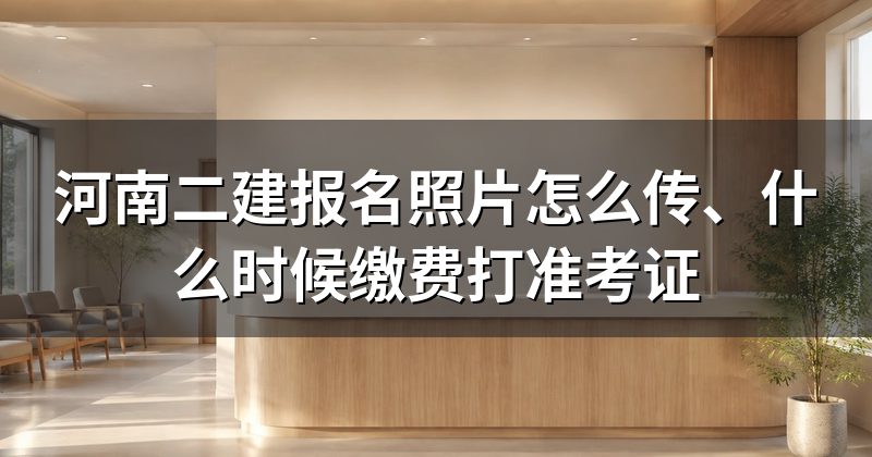 河南二建报名照片怎么传、什么时候缴费打准考证