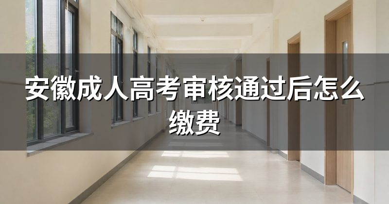 安徽成人高考审核通过后怎么缴费