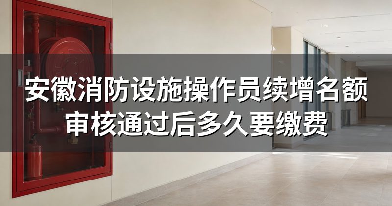 安徽消防设施操作员续增名额审核通过后多久要缴费