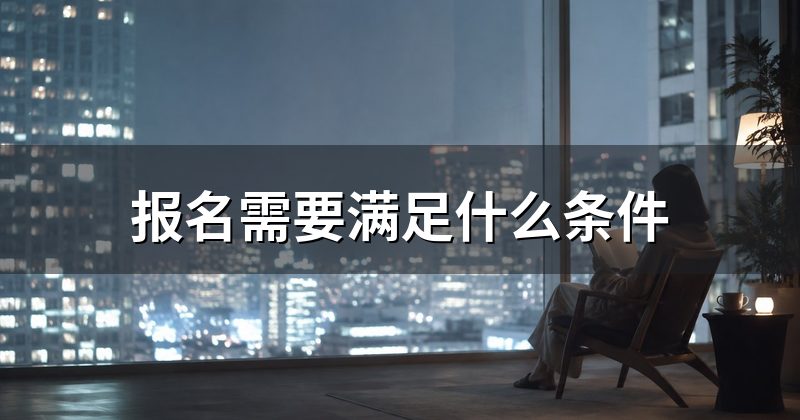 报名需要满足什么条件