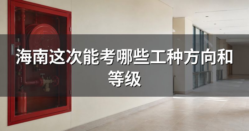 海南这次能考哪些工种方向和等级