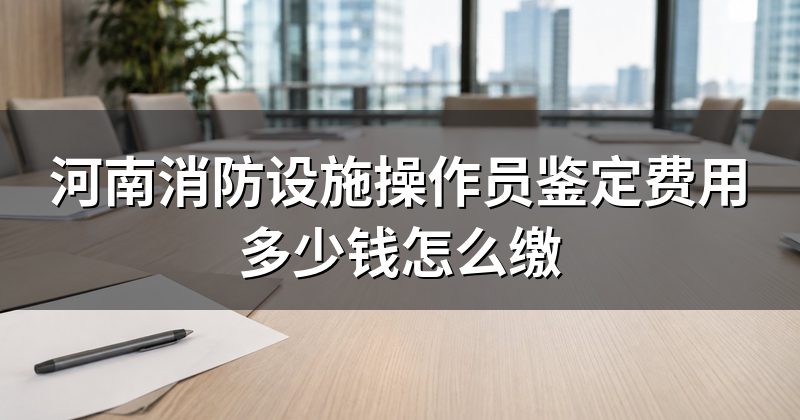 河南消防设施操作员鉴定费用多少钱怎么缴