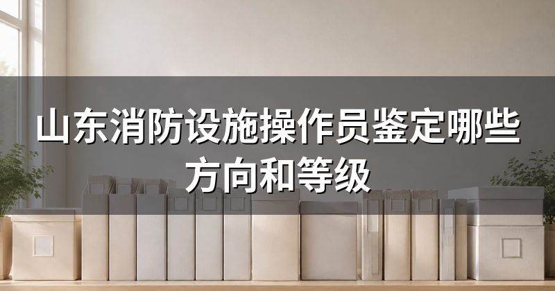 山东消防设施操作员鉴定哪些方向和等级