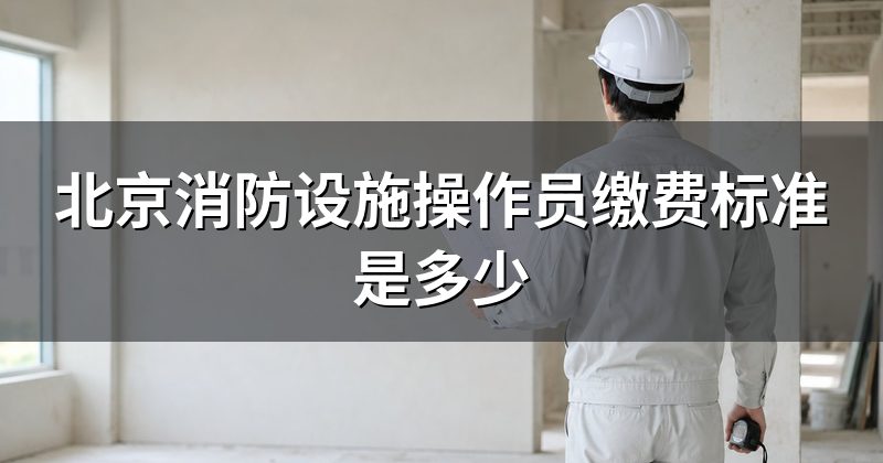 北京消防设施操作员缴费标准是多少