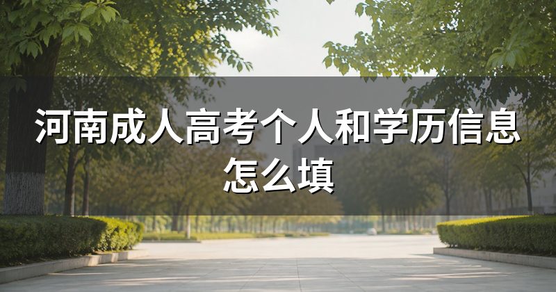 河南成人高考个人和学历信息怎么填