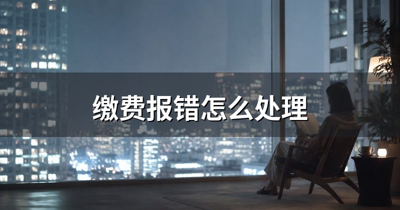 缴费报错怎么处理