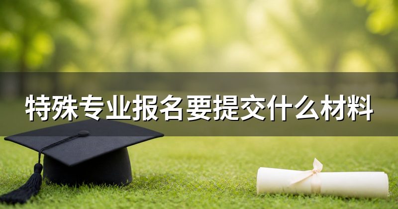 特殊专业报名要提交什么材料