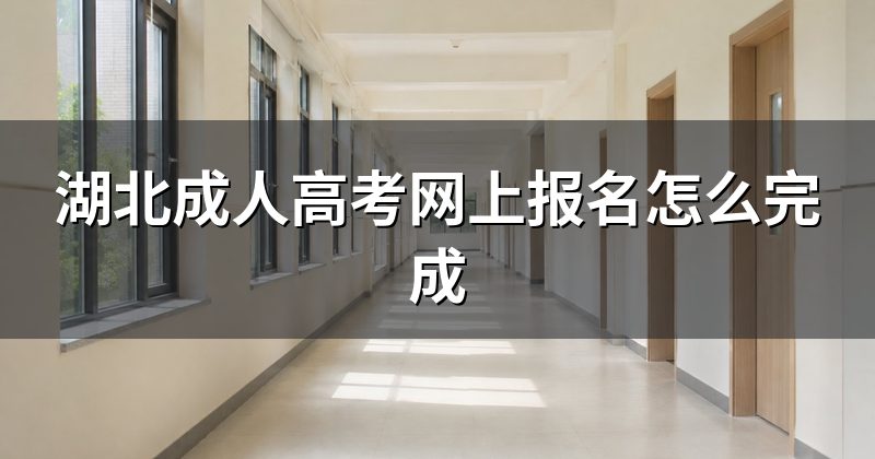 湖北成人高考网上报名怎么完成