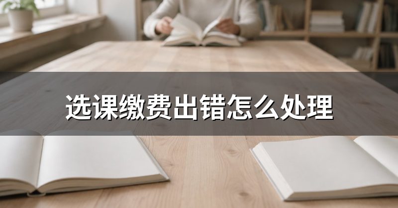 选课缴费出错怎么处理