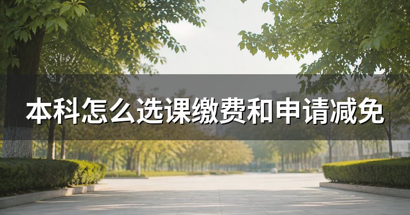 本科怎么选课缴费和申请减免