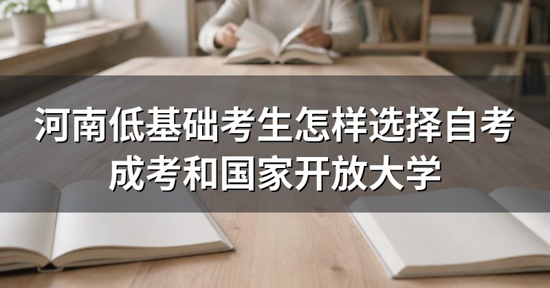 河南低基础考生怎样选择自考成考和国家开放大学