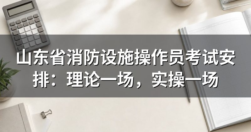 山东省消防设施操作员考试安排:理论一场,实操一场