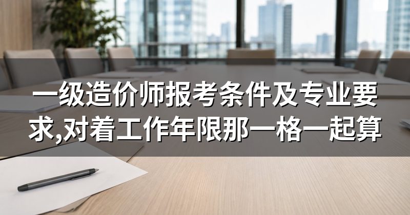 一级造价师报考条件及专业要求,对着工作年限那一格一起算