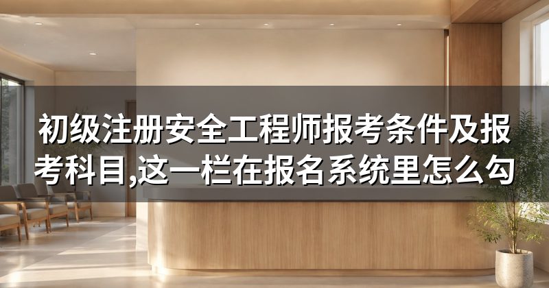 初级注册安全工程师报考条件及报考科目,这一栏在报名系统里怎么勾