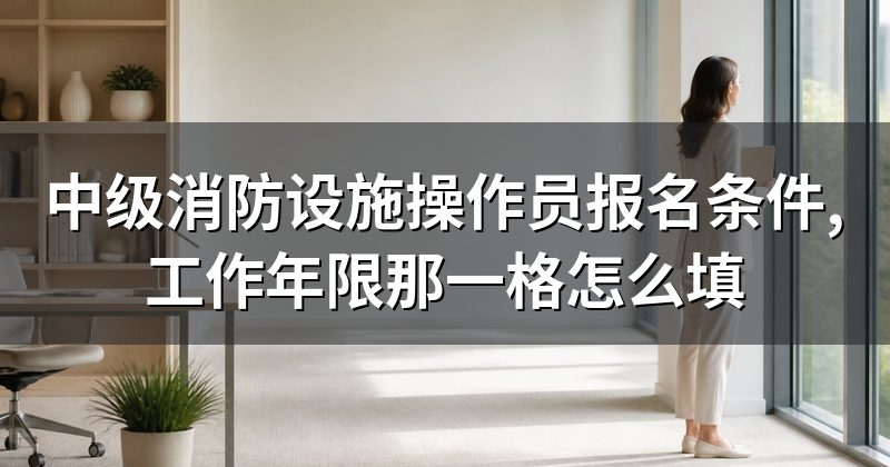 中级消防设施操作员报名条件,工作年限那一格怎么填