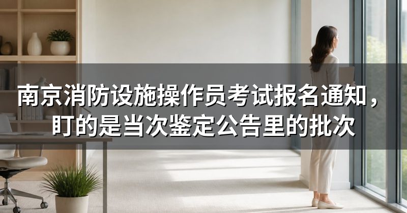 南京消防设施操作员考试报名通知,盯的是当次鉴定公告里的批次